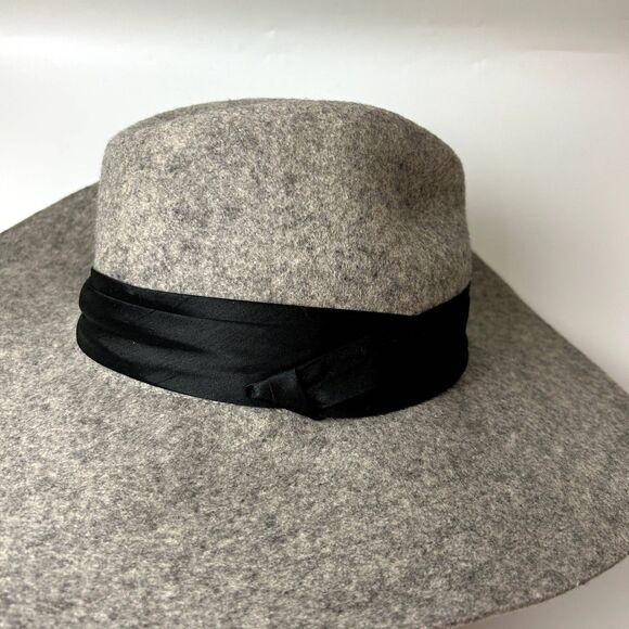 Banana Republic Felt Fedora Hat 100% Wool Grey Size S/M - Picture 8 of 9